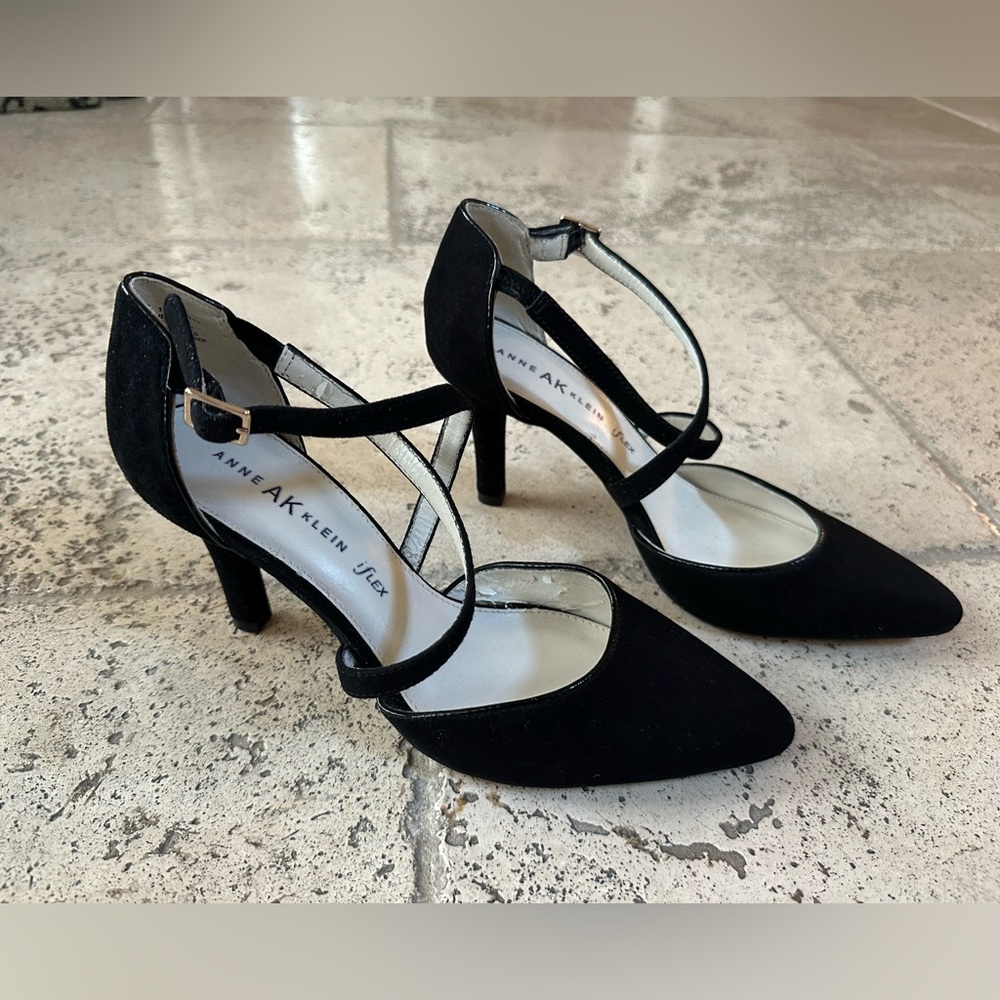 Anne Klein Black Suede Heels